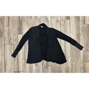 James Perse Women's Size 2 Black Open Front Cardigan Cotton
